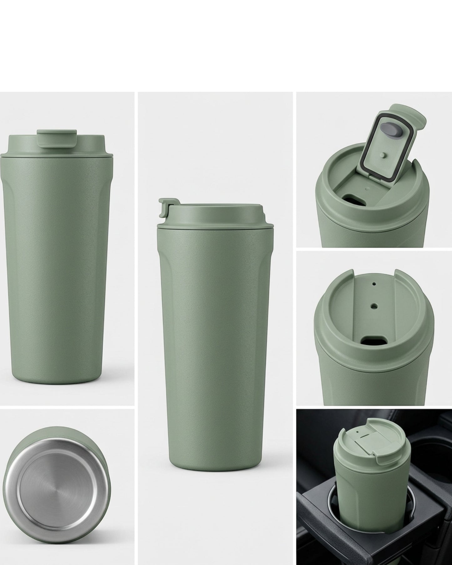 Kitchv Double-Wall Commuter Cup Flip Lid Sage 20 oz
