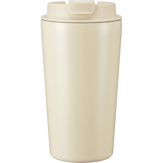 Kitchv Double-Wall Travel Tumbler Flip Lid Cream 14 oz