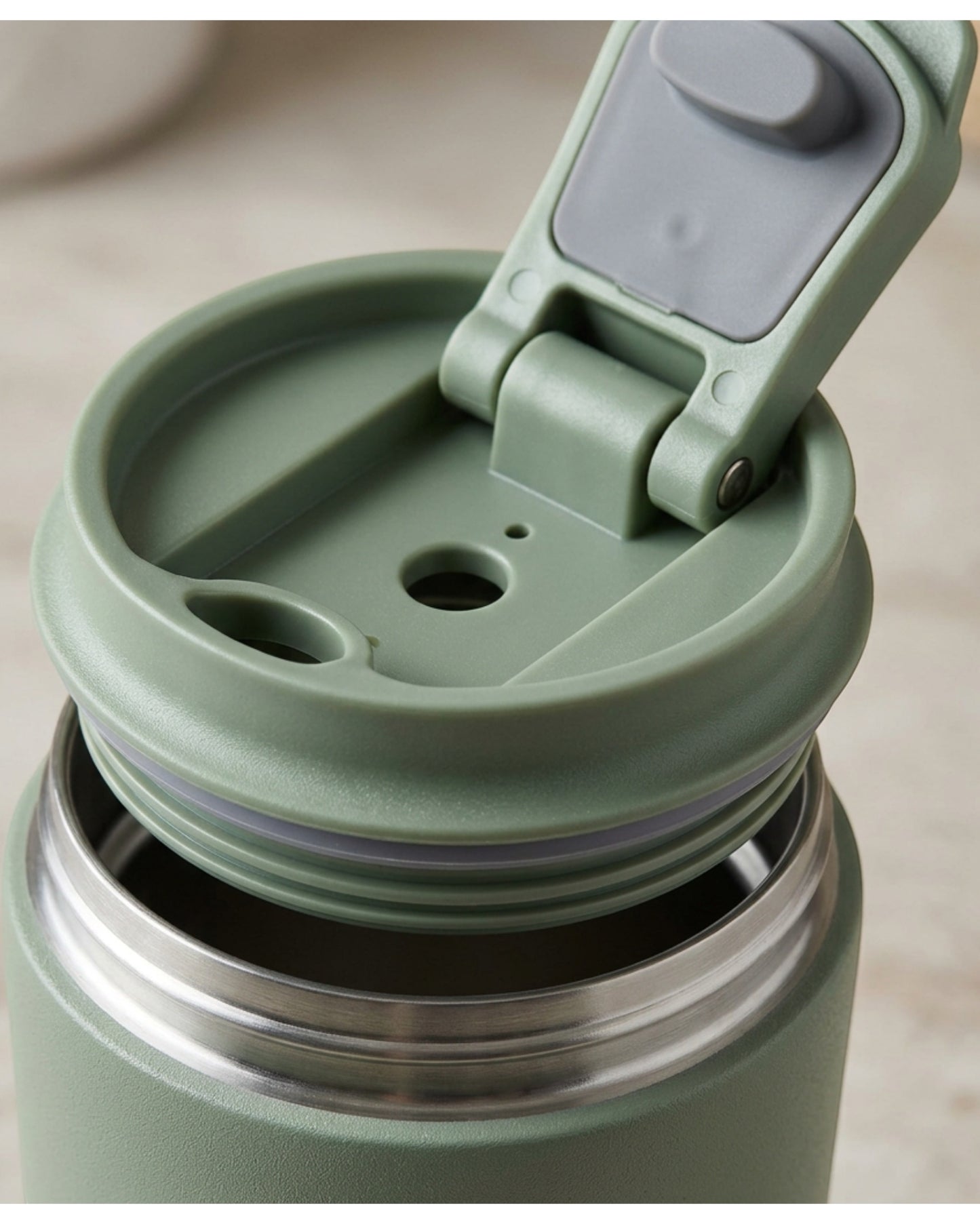 Kitchv Double-Wall Commuter Cup Flip Lid Sage 20 oz