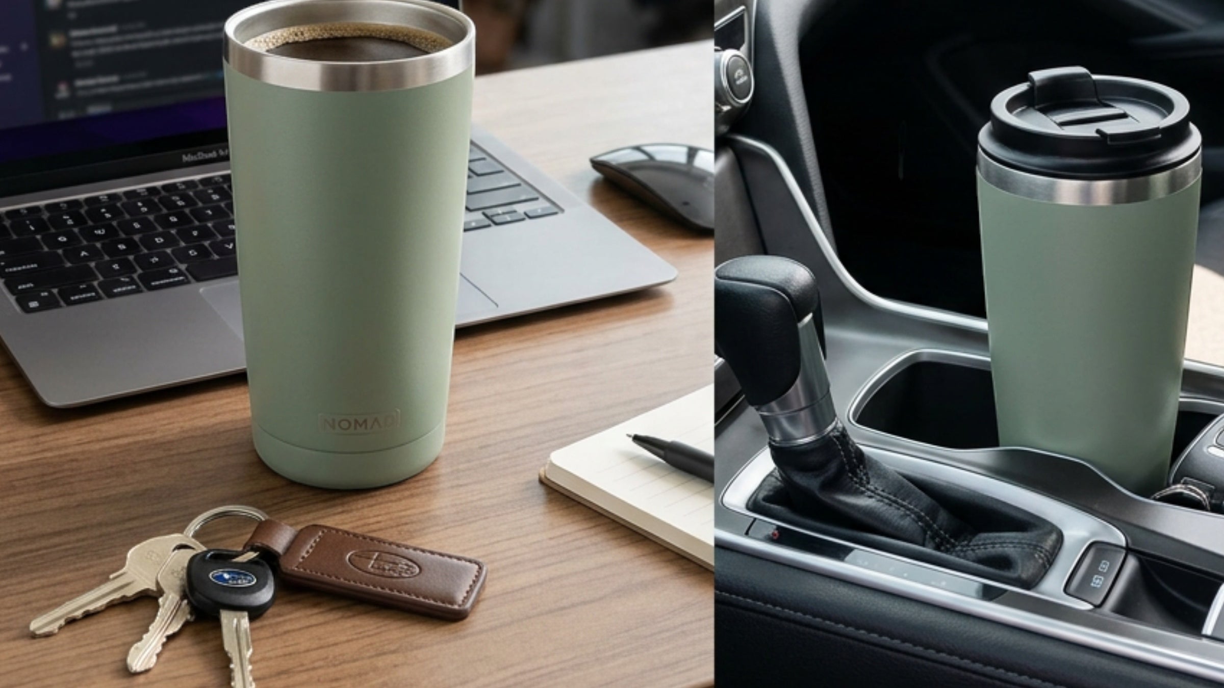 Kitchv double-wall travel cups with flip lids